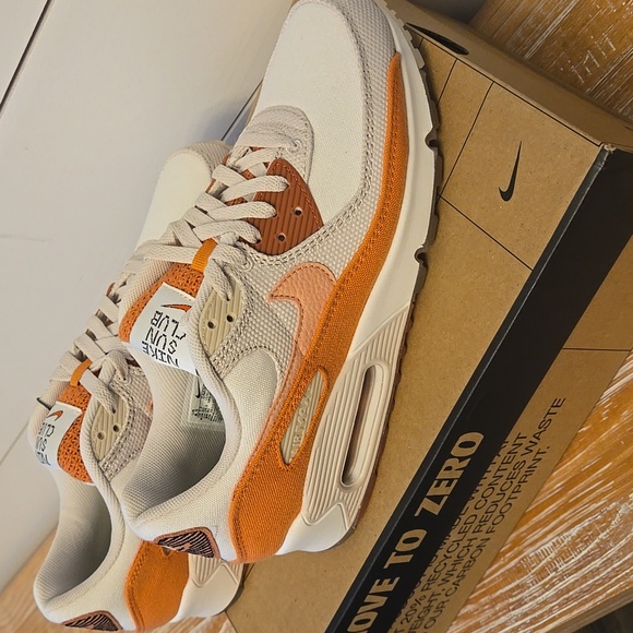 Air Max 90 Sun Club Sneakers in Tan and Orange - Picture 3 of 5